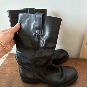 Maison Martin Margiela Leather Black  Pull-on mid calf Boots SZ US 37-38 - GC